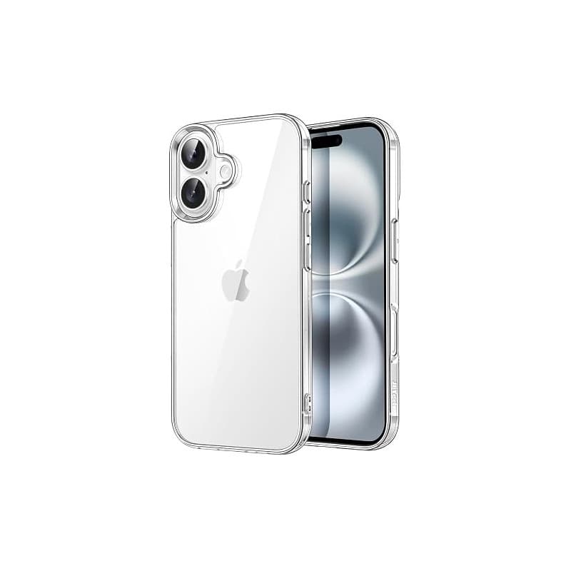 JETech Coque pour iPhone 16, Transparent | Anti-Jaunissement, Antichoc, Dos PC Rigide Résistant aux Rayures, Étui Housse Bumper