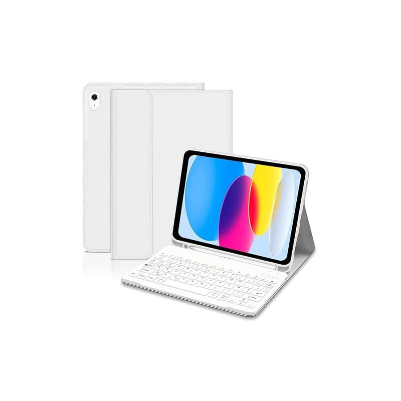 Lielax Clavier pour iPad A16 11ème Génération 11 Pouces 2025, iPad 10ème Génération 10.9” 2022-AZERTY Layout Clavier Magnétique