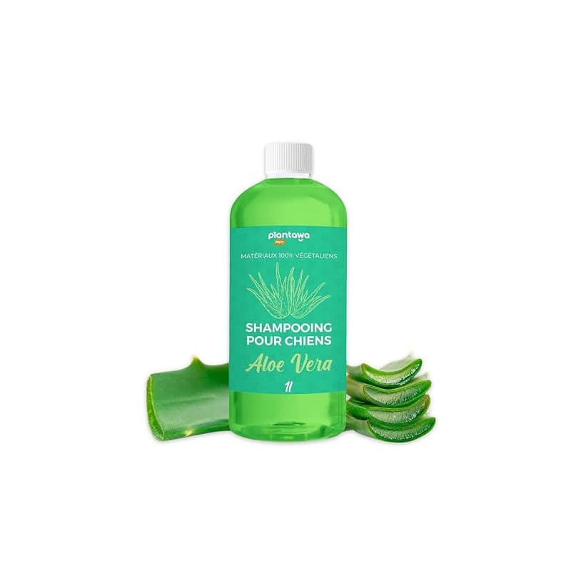 Plantawa Shampooing pour Chien à l'Aloe Vera 1L | Shampooing pour Chien pour Peau Sensible et Dermatite | Action Anti-Irritation