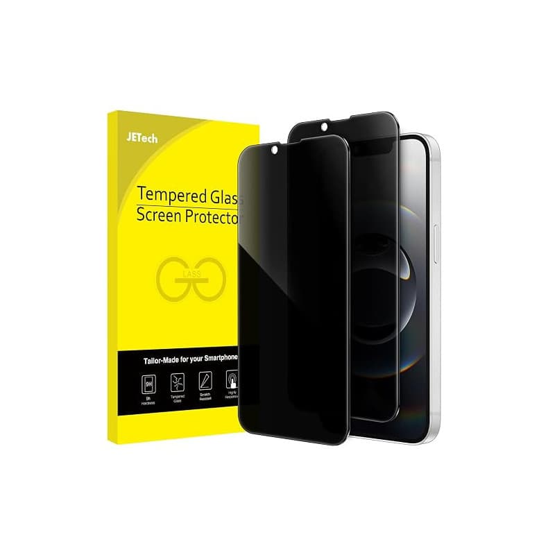 JETech Verre Trempé Anti-Espion pour iPhone 17e/16e, Lot de 2 | Protection D'écran à Couverture Intégrale, Protection Bord à Bor