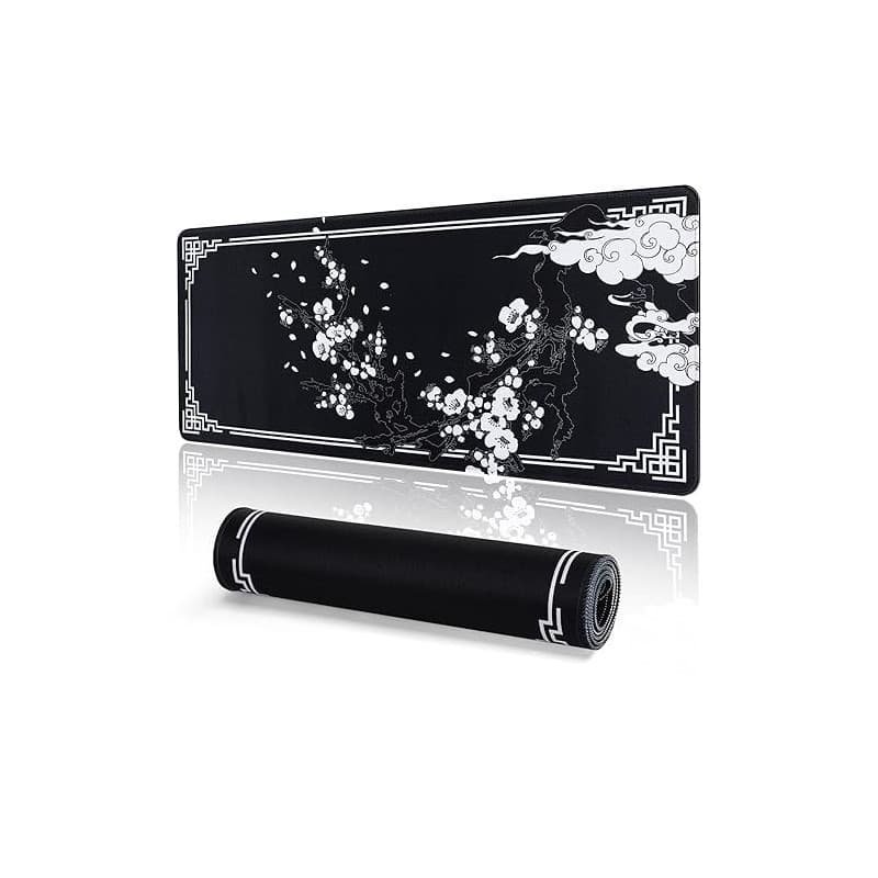 EFISH Tapis de Souris de Jeu Japonais XXL 800 x 300 mm Grand Tapis de Bureau Bords Cousus Imperméable Antidérapant pour PC, MacB