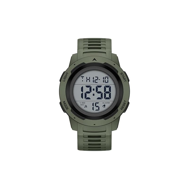 GOLDEN HOUR Montre de Sport numérique étanche pour Homme - Grand écran Facile à Lire - Style Militaire avec Bracelet en Caoutcho