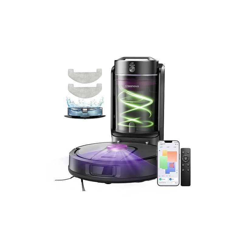 Vexilar W15 Robot aspirateur Laveur 10,000Pa avec Station sans Sac Vidage Automatique, Navigation LiDAR & Cartographie,180Min, C