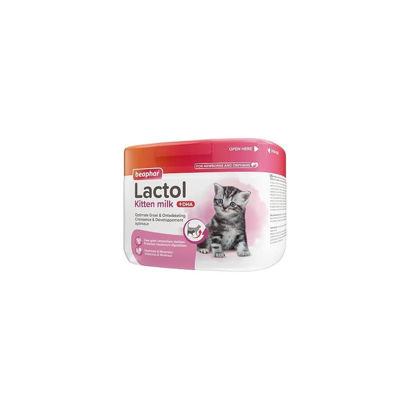 BEAPHAR – LACTOL – Lait maternisé pour Chaton en Poudre – Enrichi en DHA – Source de protéines de Haute qualité – pour Chaton No
