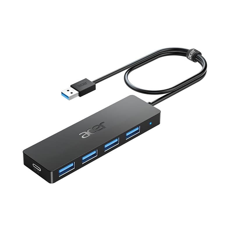 acer Hub USB 3.0 avec 5 Ports, 4 Ports de Données USB 5Gbps pour PC (60cm) | Adaptateur Multiport USB Hub pour PC, MacBook Air,