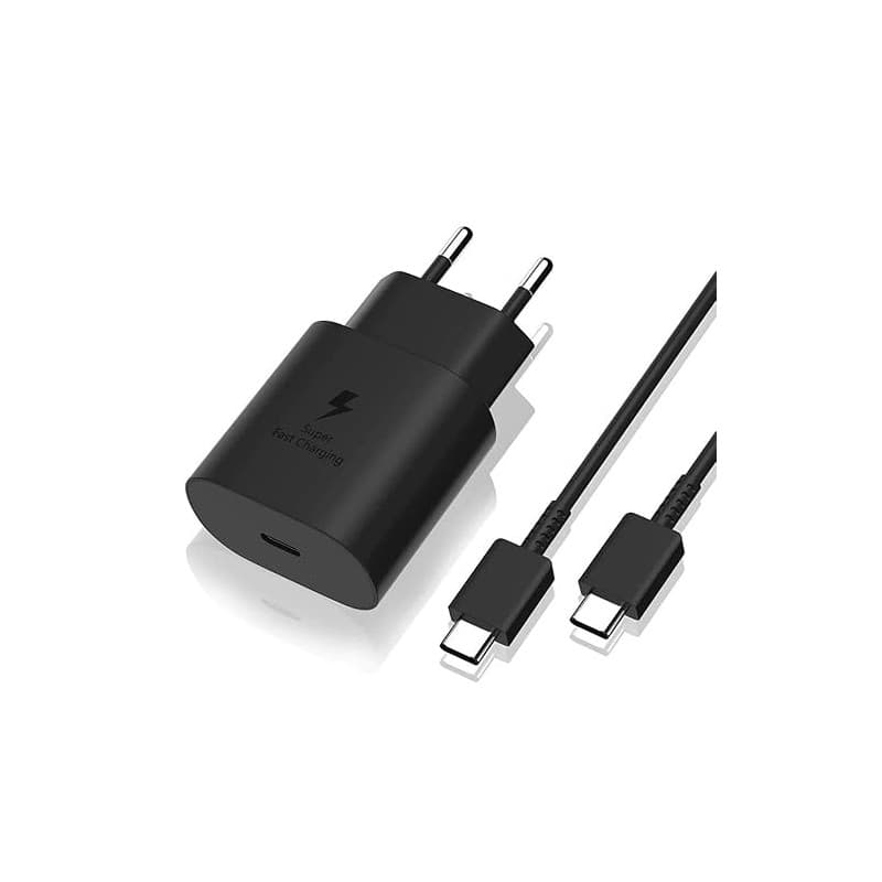 Chargeur Rapide 25W + Cable Compatible avec Samsung S26/S25/S24/S24 FE/S23 FE/A25/A54/A34/A14/S23/S22/S22 Plus/Zflip 6-5-4-3/Zfo