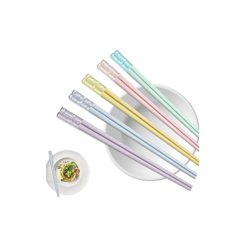 KQDRAVINE Baguettes Chinoises, 5 Paires de Baguettes pour Manger, Lavables au Lave-vaisselle, Réutilisables pour la Cuisine Chin