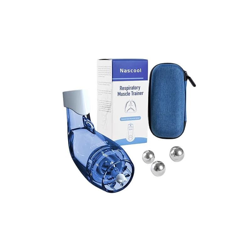 Appareil d'élimination du mucus, Extenseur pulmonaire, Thérapie OPEP, Bleu | 3 roulements inox réglage pression, vibration ours