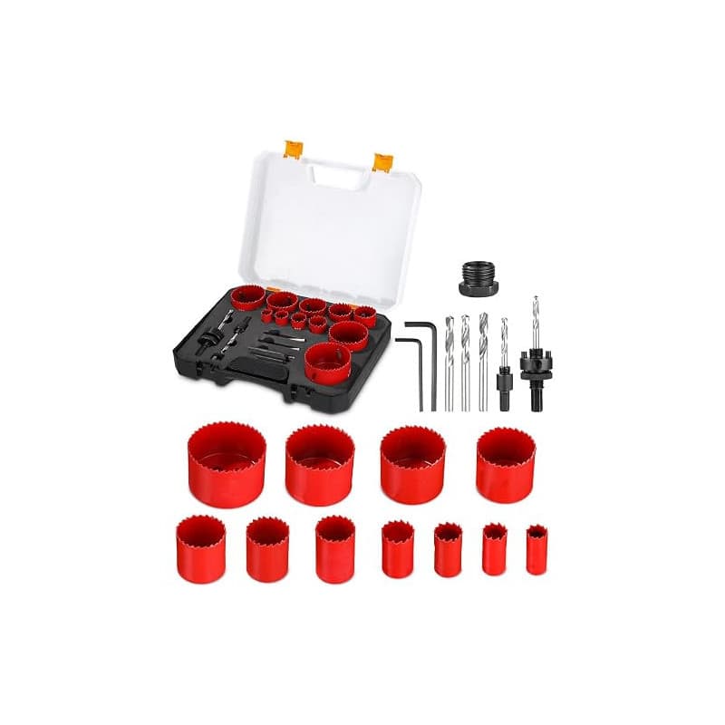 Neuytiky 19 Pièces Scie Cloche Bi-métal M42, Coffret de Scie Trépan avec Foret de Centrage et Support de Scie 19-68 mm, Profonde