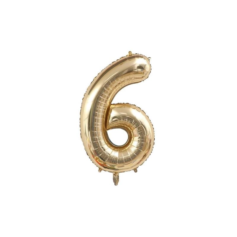Alaoo Foil Ballons 40pouces, Numéro 6 Ballons Fête Grands, Or | Ballon Anniversaire pour Femmes Filles Enfants, pour Décoration