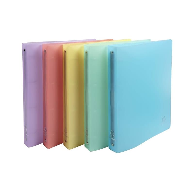 Exacompta - Réf. 51970E - Lot de 5 classeurs semi-rigides PP Chromaline - 4 anneaux ronds diamètre 30 mm - Dos 40 mm - Dimension