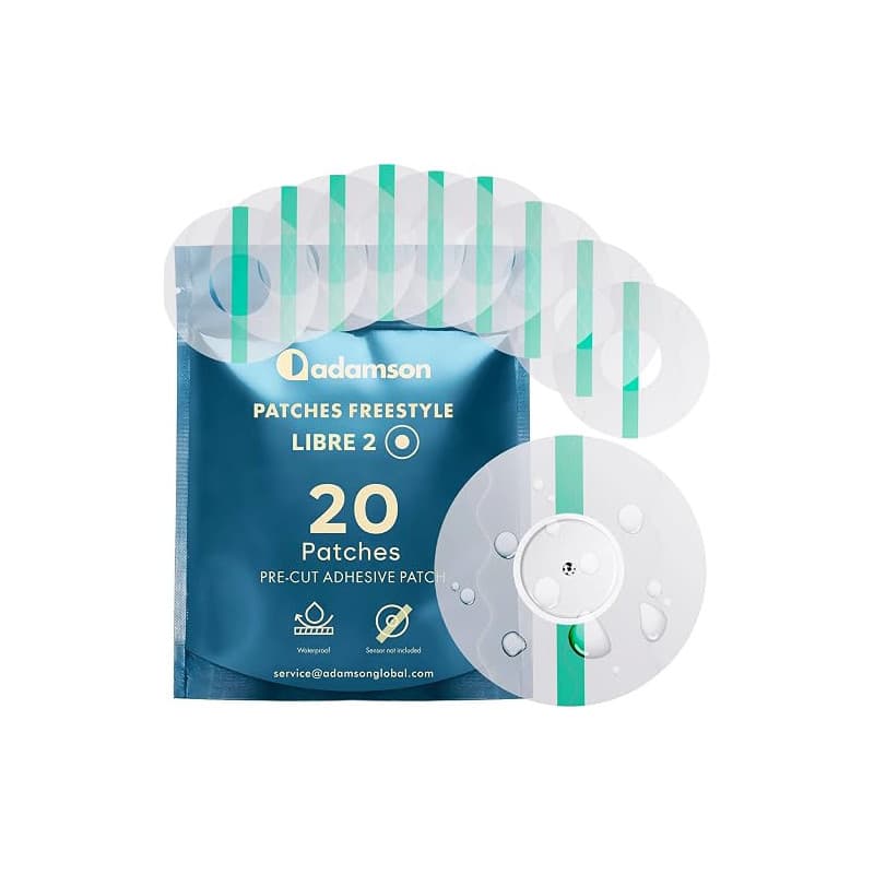Protection Capteur Diabete - 20 X Patch Freestyle Libre 2 - Transparent, Durable, Sans Colle au Centre, Non Irritant, Facile à A