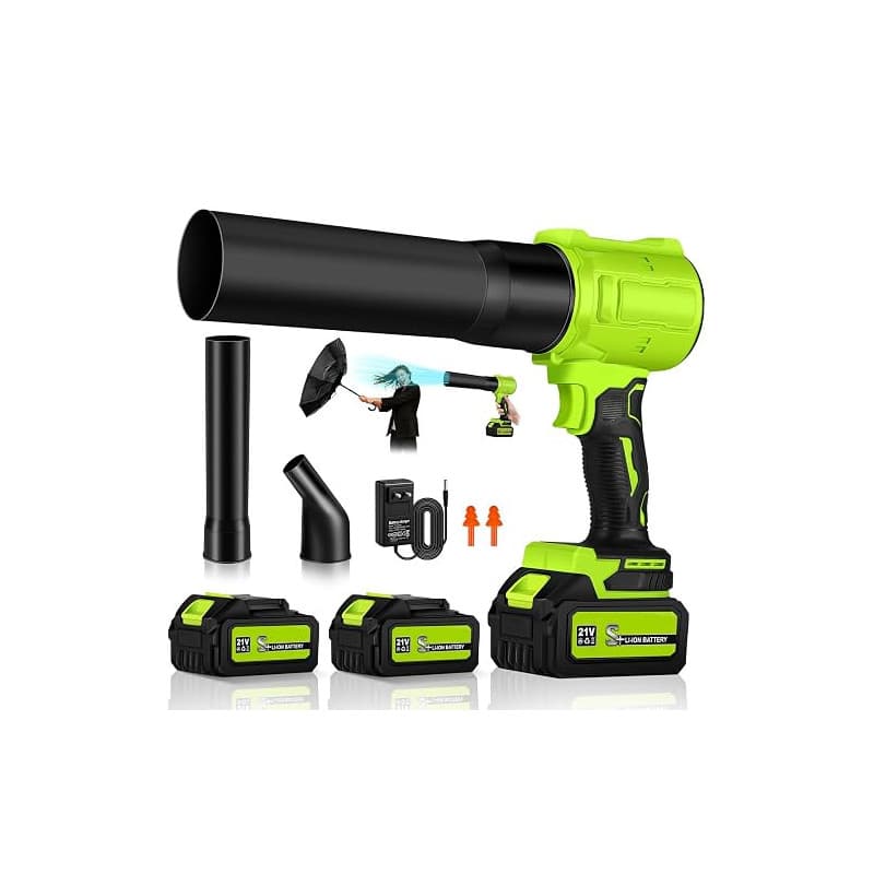 JUOIFIP Souffleur de Feuilles sans Fil avec 2 Batteries 4,0 Ah et Chargeur | Souffleur Feuille pour Jardin, Terrasse, Voiture, F