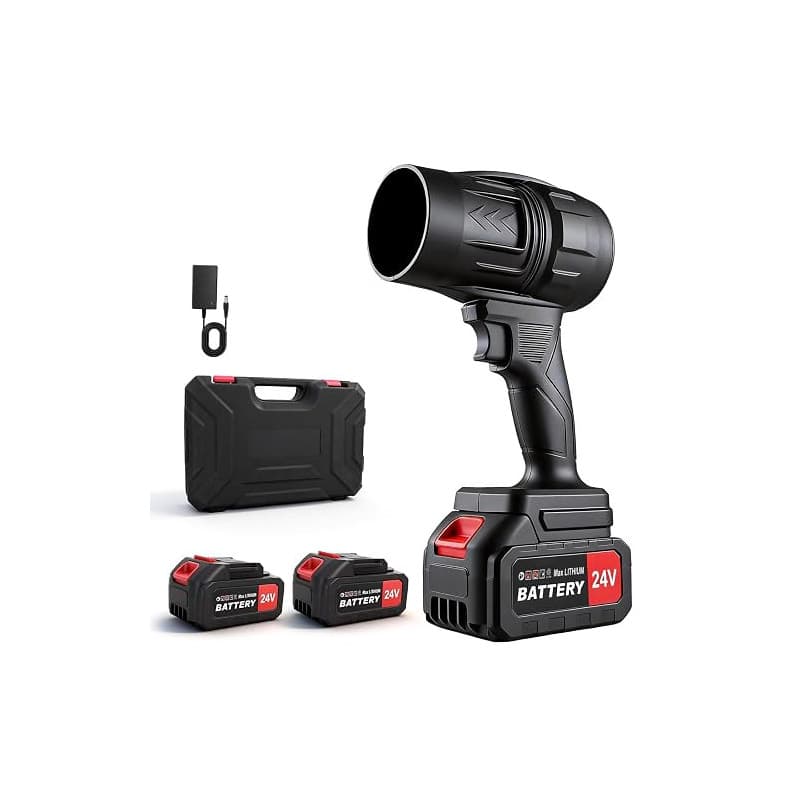 Souffleur Feuilles sans Fil 21V 130MPH 2 Batteries Turbo 250000tr/min | Moteur 550W Sans Balai, 0,8kg, 2 Batteries 30min + Charg