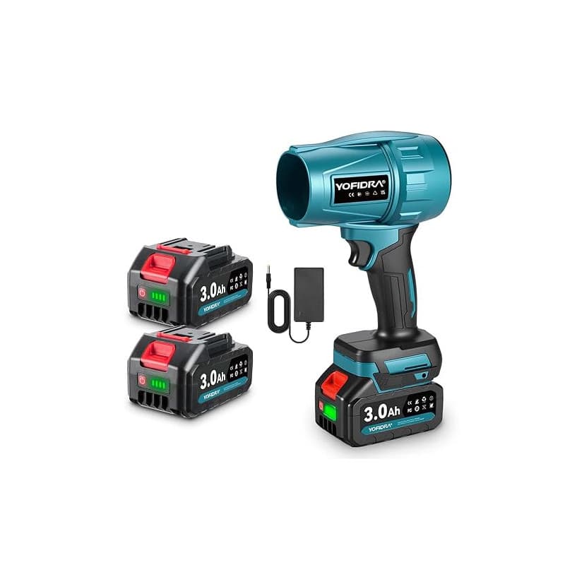 Yofidra Souffleurs de Feuilles sans Fill avec 2 Batteries, 576 km/h | avec 2 Batteries de 3000mAh, 28,000 TR/Min, Souffleur Élec
