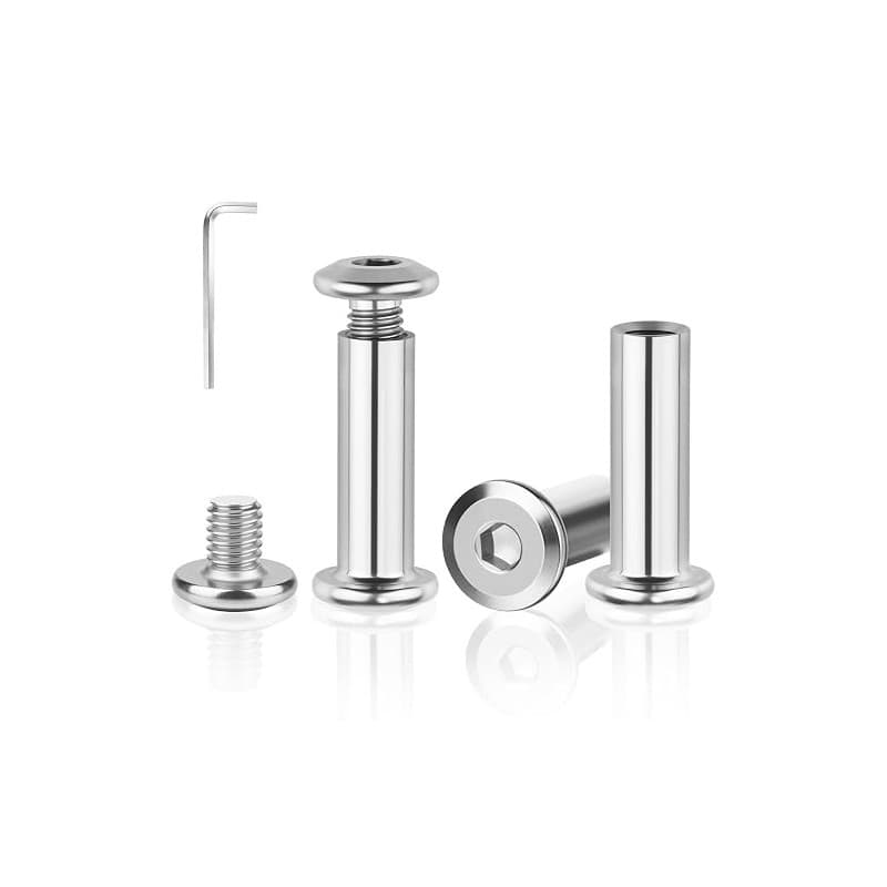jwtyu 80 pièces Vis de liaison M4x12mm Écrous à douille (40 écrous à douille et 40 vis à douille) Acier inoxydable A2 V2A vis d'