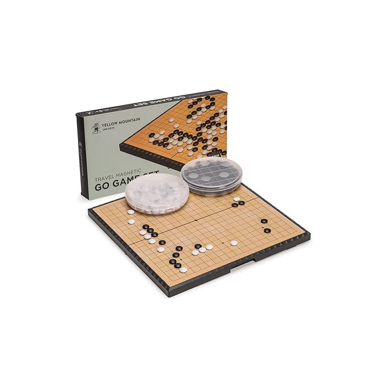 YMI Jeu de Go magnétique de Voyage, 19x19, 361 Pierres | Jeu de Go magnétique 19x19 avec 361 pierres, 2 bols et plateau pliant d