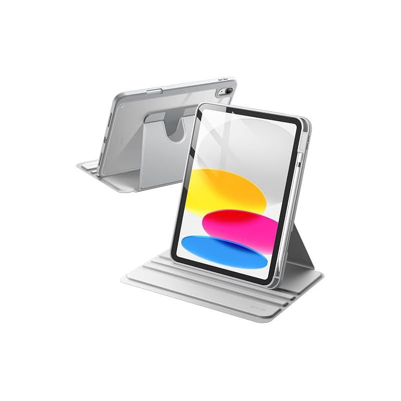 JETech Coque Rotatif pour iPad (A16) 11e/10e Gén, Argent | Pour 2025/2022 Modèle, Support Rotatif à 360°, Veille/Réveil Automati