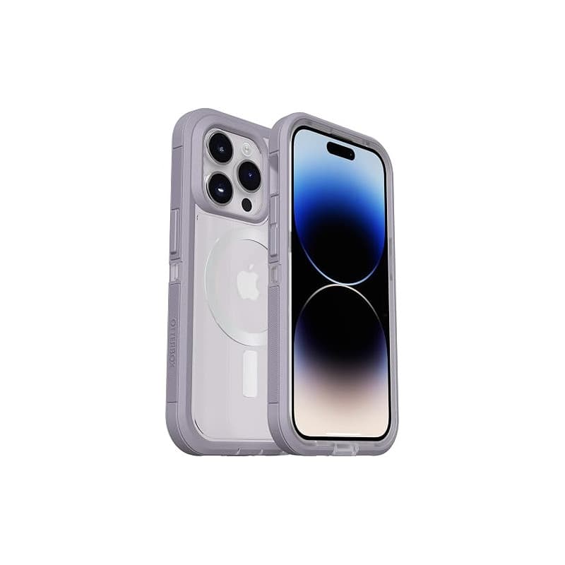 OtterBox Defender XT Série Transparente pour iPhone 14 Pro Max (Uniquement) – Ciel Lavande (Violet/Transparent)