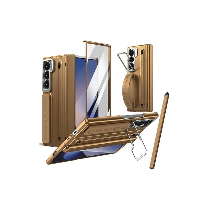 Coque pour Galaxy Z Fold5 avec Stylet, Coque avec béquille et Emplacement pour Stylet S Pen, Protection d'écran Avant pour Samsu