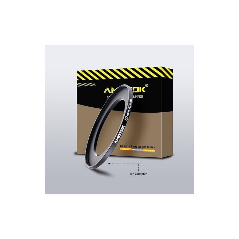 Adaptateur d'objectif 52 mm vers 82 mm, bague d'adaptation de filtre Step Up compatible avec objectif 52 mm vers 82 mm (accessoi
