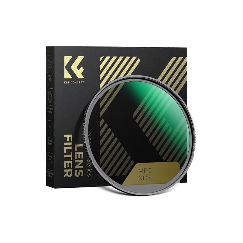 K&F CONCEPT Filtre ND8 82mm 3 Stops Densité Neutre Nano-X | HD,Nano-revêtement de 28 Couches,Étanche,Verre optique,Résistant à l