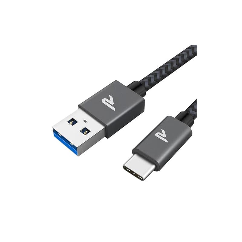 RAMPOW Cable USB C, Charge Rapide 3A USB 3.0&QC 3.0 Nylon Tressé, 1M | Cable Chargeur USB C Cable Compatible avec iPhone 17/16/1