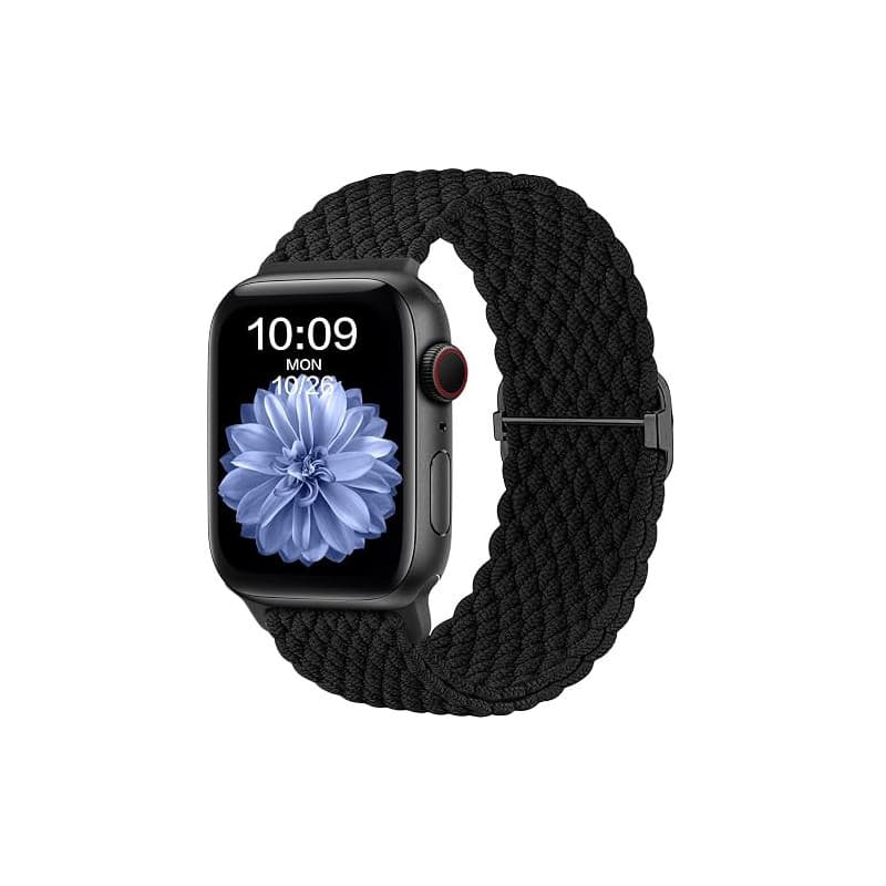 CeMiKa Bracelet Tressé Compatible avec Apple Watch 44mm 45mm 46mm 49mm | Nylon Élastique Stretch Alternative Sport Band pour iWa