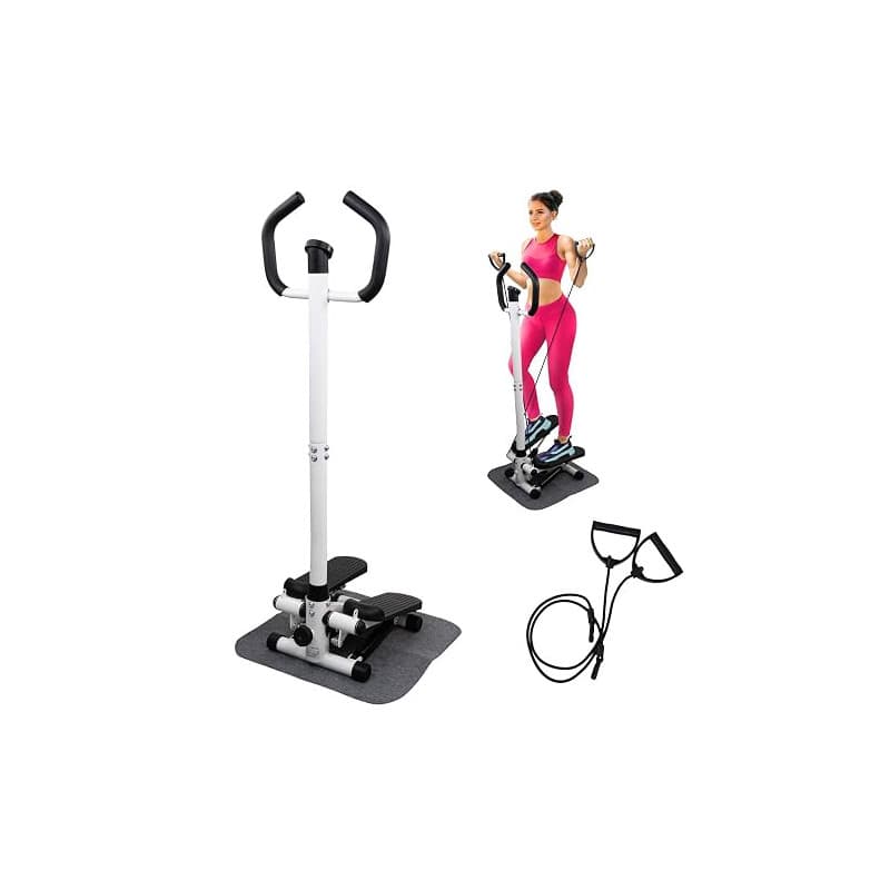 Mobiclinic®, Stepper avec Guidon, Hauteur Réglable, Écran LCD, Intensité Réglable, Pédales Antidérapantes, Appareil Pas à Pas, C