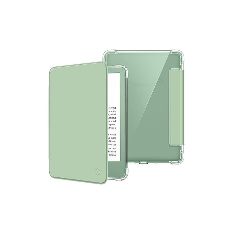 FINTIE Étui pour 6" Kindle (11e Génération, Modèle 2024/2022) | Étui Transparent en TPU Souple Housse Veille/Réveil Automatique,