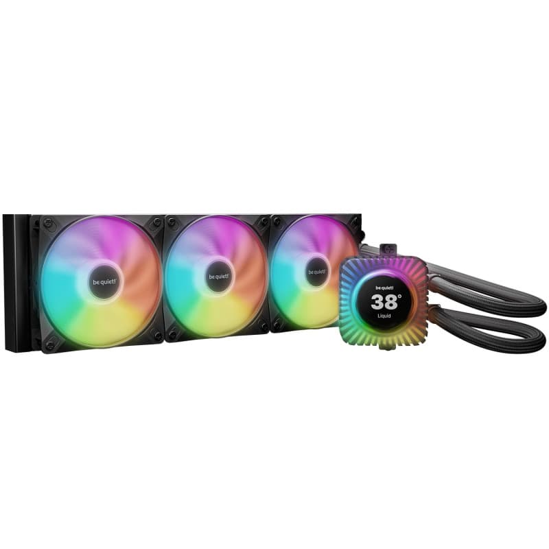 be quiet! Light Loop IO LCD 360mm Black Système De Refroidissement Liquide | 3 Ventilateurs Light Wings LX PWM High-Speed ARGB,
