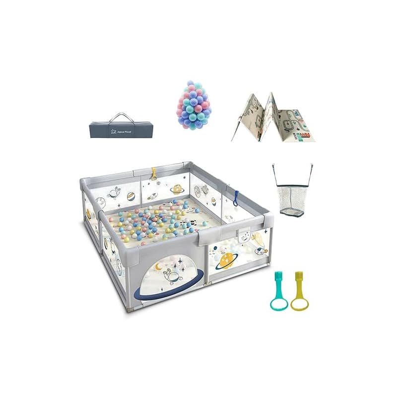 Joyeuse Planet - Parc bébé complet avec Tapis, Parc bébé en Tissu Oxford, Centre d'activités intérieur et extérieur, Parc De Jeu