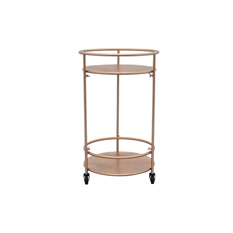 Chariot de Bar Desserte Cocktails Boissons Table Année 30 Art Déco Or Rose Roues Pivotantes Rangement, Boissons, Rétro, Meuble
