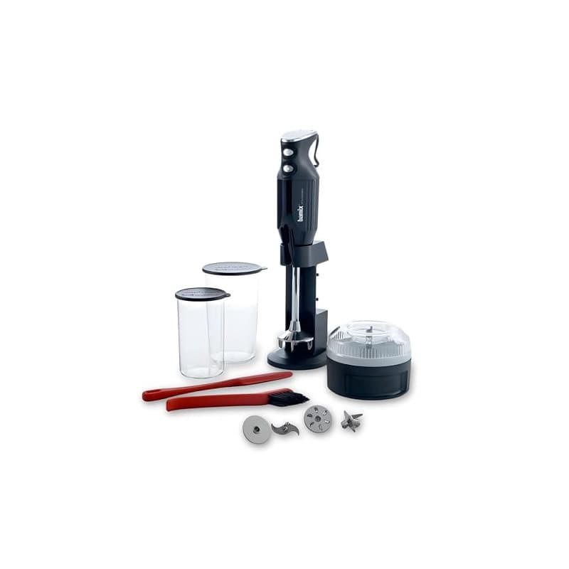 bamix Set mixeur plongeant M350 MAXX avec support, 2 récipients, 4 accessoires, Processeur, Spatule, Brosse de nettoyage, 300 W,
