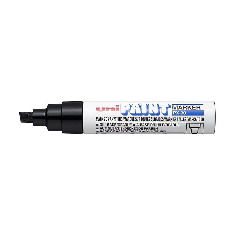 Uniball PX30N Paint Marker Marqueur peinture à huile Pointe extra large Encre à pigmentation Noir Lot de 6