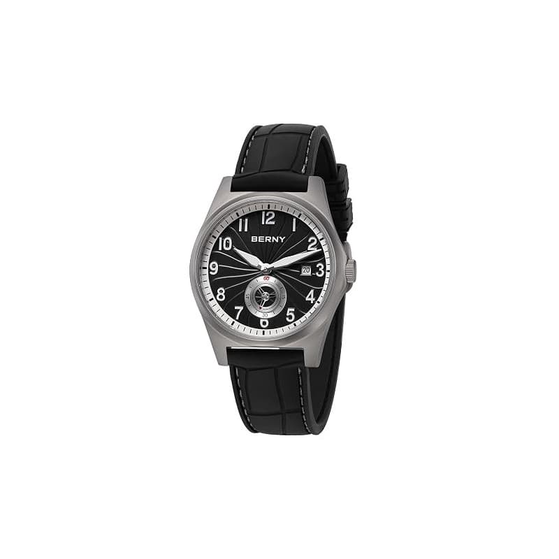 BERNY Montre Homme Titane Mouvement Automatique Montres Bracelet Classiques Homme 10ATM Etanche