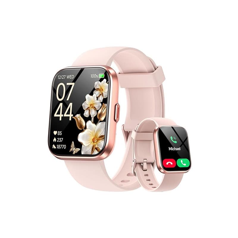 Montre Connectée Femme pour Samsung, iPhone, Android, 1.8" Smartwatch avec Appel Bluetooth, Voix de l'IA, Alexa intégrée, Smartw