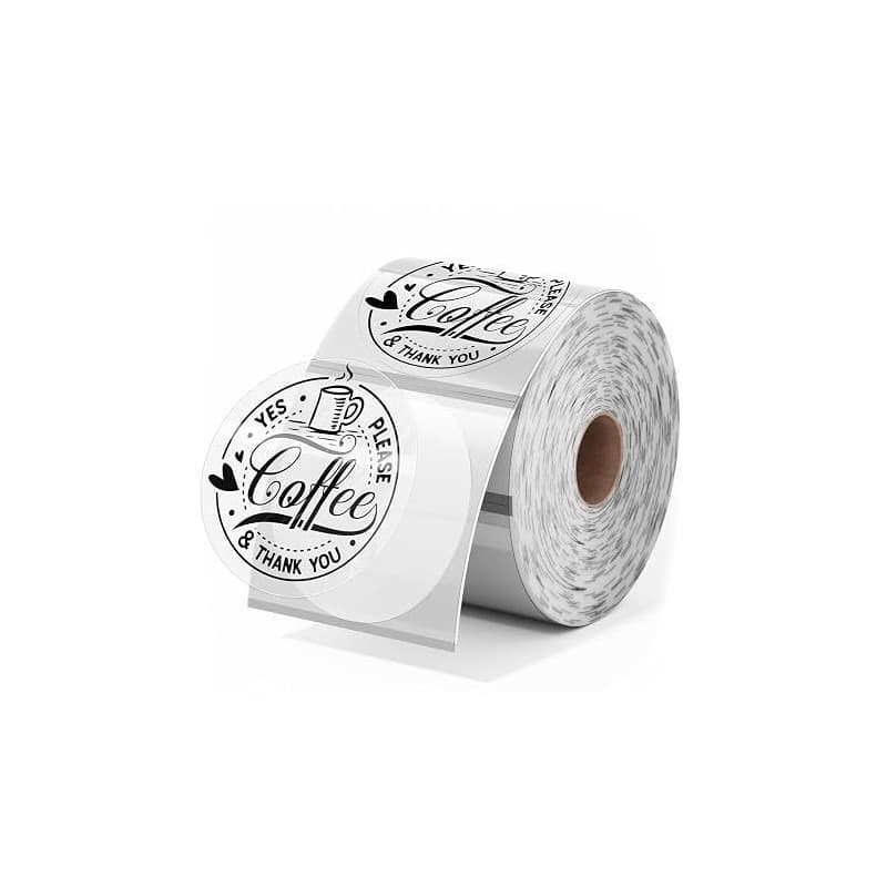 Étiquettes Rondes Transparentes Phomemo 2", 500Pcs, Compatibles avec MUNBYN | Étiquettes Thermiques Autocollantes, Imperméables,