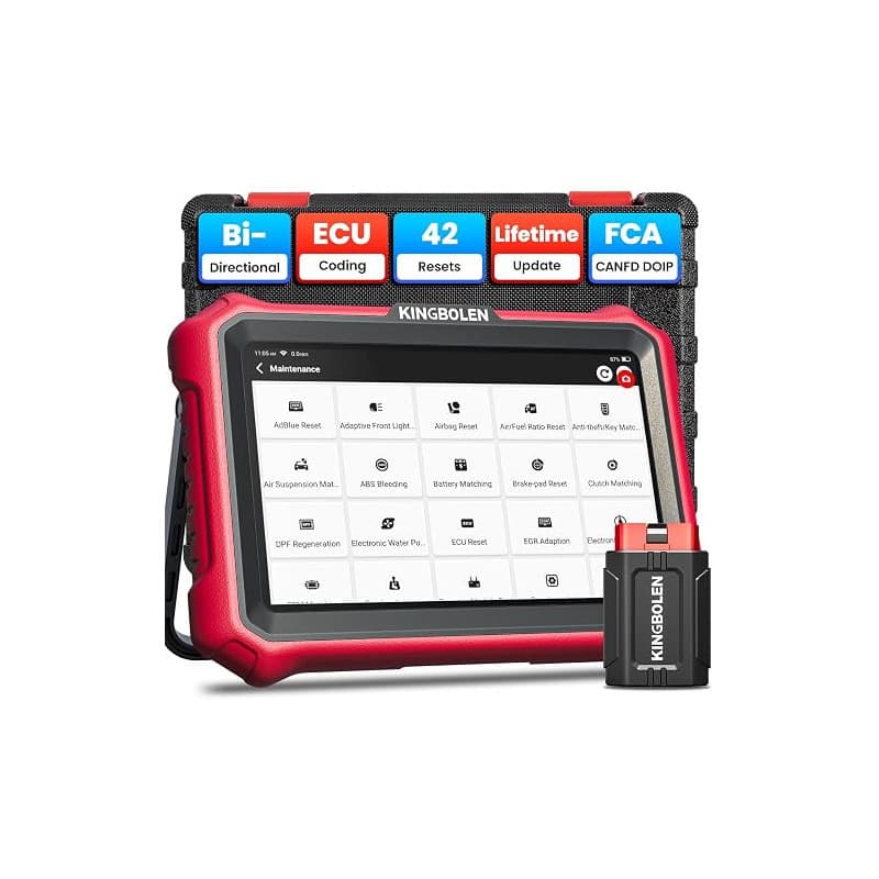 KINGBOLEN K8 Pro Valise Diagnostic Auto Multimarque, OBD2 Diagnostic Français pour système Complet avec 42+ Service, ECU Coding,