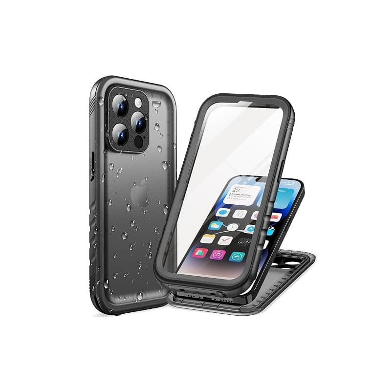 Cozycase Coque Top Antichoc IP68 Étanche 360 Integrale pour iPhone 14 Pro | Incassable Protection Militaire Anti Choc Shock-Proo