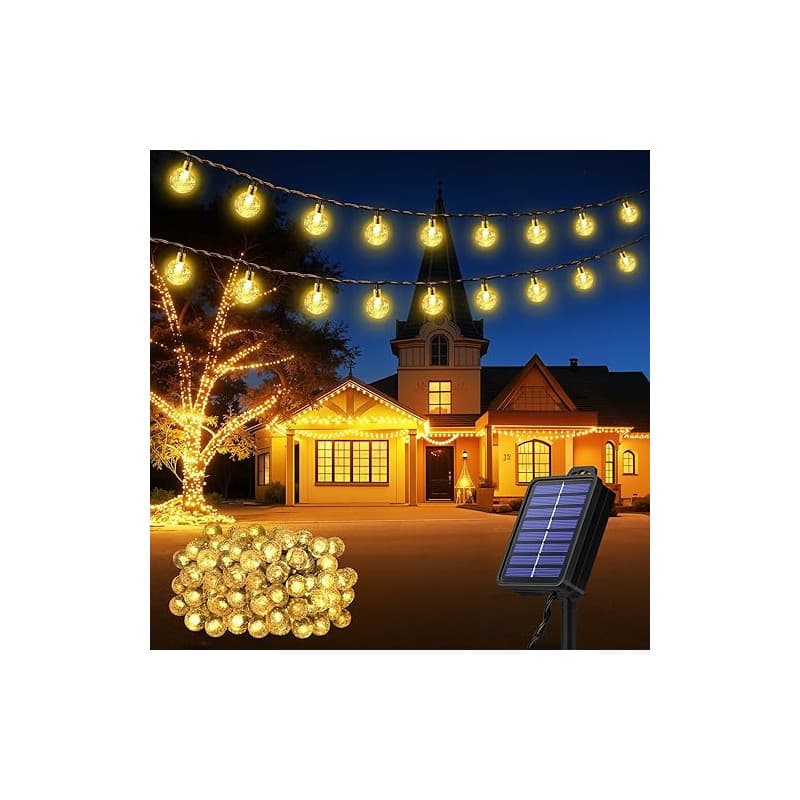 Guirlande Lumineuse Exterieure, 18M 100 LED Guirlande Solaire Exterieur | 8 Modes IP65 Étanche Lumiere Solaire Exterieur,Guirlan