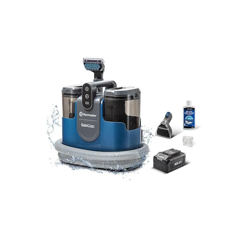 Vacmaster DSCB2401 Aspirateur Laveur Sans Fil - Nettoyeur de Tapis, Moquettes, Canapés, Escaliers & Voitures - Puissance d'Aspir