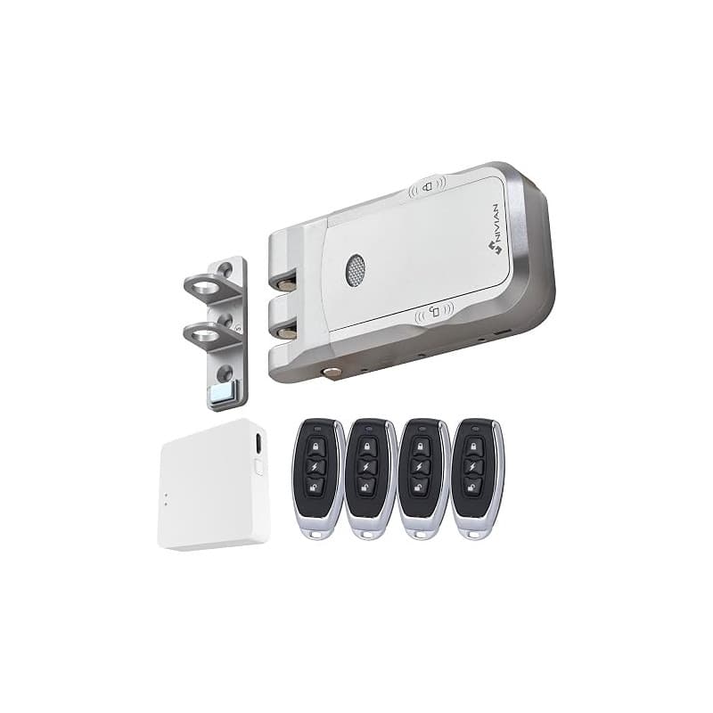 Nivian Verrou invisible intelligent, Serrure électronique WiFi avec application mobile et télécommandes, double moteur anti-vand