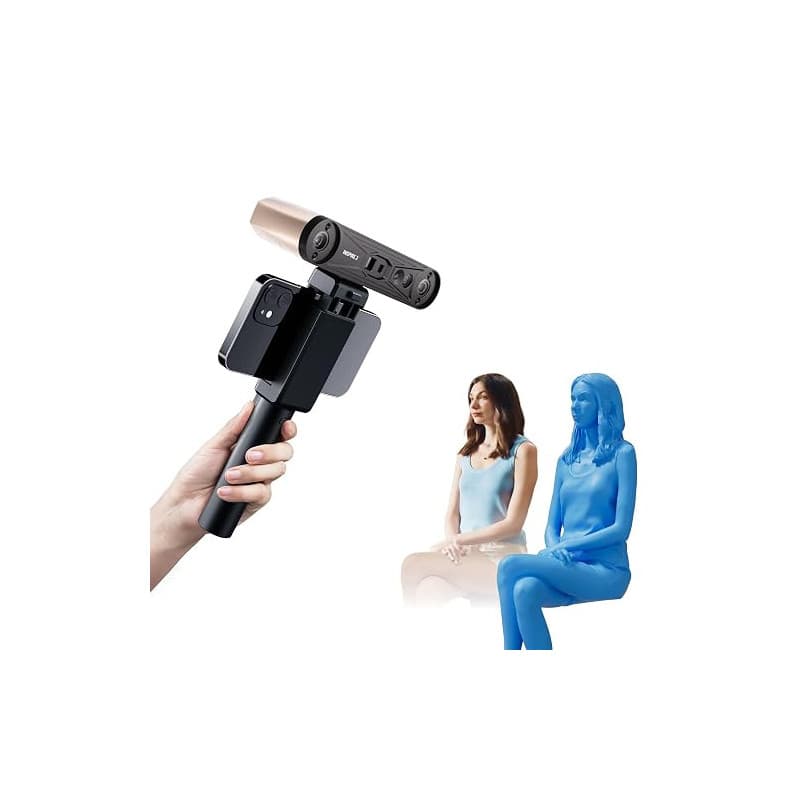Revopoint Inspire 2 Scanner 3D, Précision 0.03mm, Scan Extérieur, Premium | Mode Double Lumière & Laser, Zoom Optique, Scan Coul
