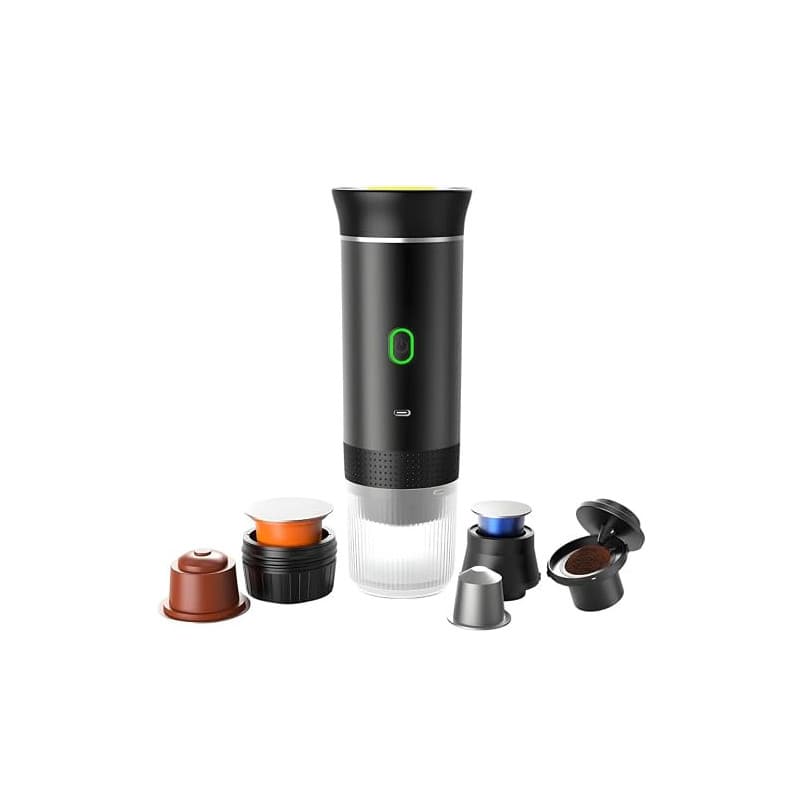 SOUTH AREA Cafetière portable 3 en 1 compatible avec capsules Ness-preso, Dolce-Gusto et café moulu - Mini machine à café électr