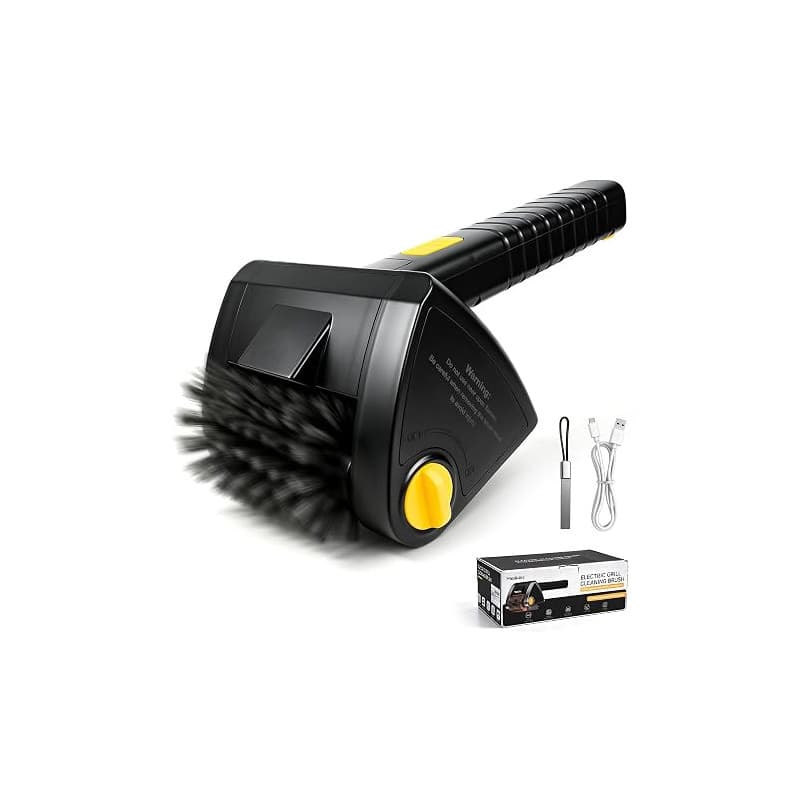 MELLWIN Brosse électrique pour Barbecue éclairage Tête de Brosse métallique | Brosse de nettoyage certifiée IPX6 avec batterie d