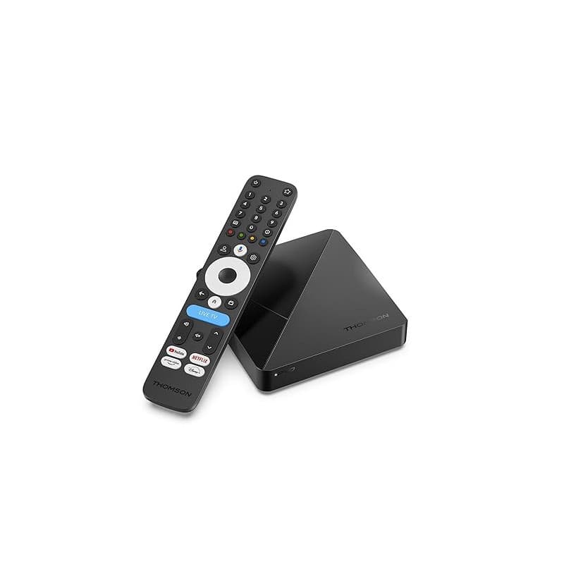 Thomson Streaming Box 260 Pro, 4K UHD Google TV, TV en Direct, Commande Vocale, Google Cast, Dolby Atmos, 4 Go RAM, 64 Go Stocka