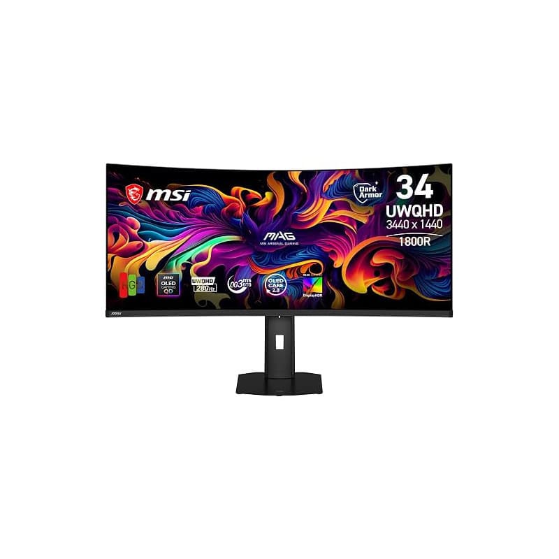 MSI MAG 341CQP QD-OLED X28 Écran Gaming incurvé 34.18" UWQHD | Dalle QD-OLED 3440x1440, 280Hz, 0,03ms, courbure 1800R, compatibl