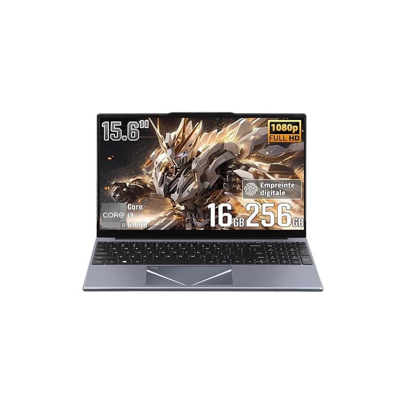 LONGEVINCE Ordinateur Portable 15,6 Pouces, Windows11 Pro Core i3,16 Go RAM 256 Go SSD Extensible 512 Go,avec Housse Clavier AZE