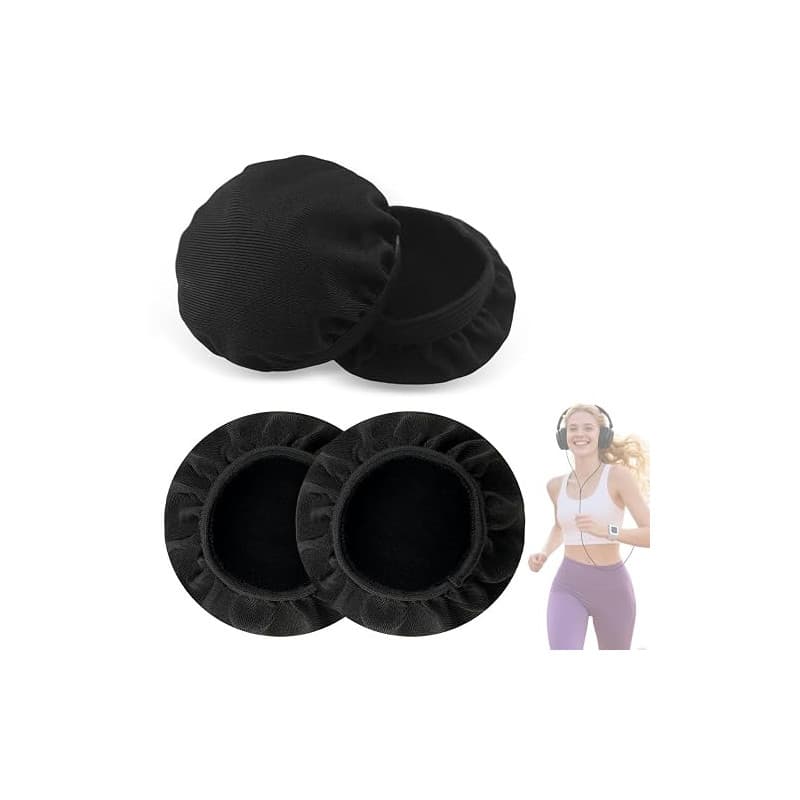 Housses Écouteurs Lavables en Tissu Respirant – Couvre-Oreilles Anti-Sueur, Anti-poussière, Anti-Glisse pour Casque Audio 6-8 Cm